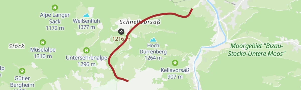 Route map: Baien - Hangspitze